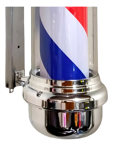 Poste De Barberia Y Peluqueria Con Luz Giratoria Plomo