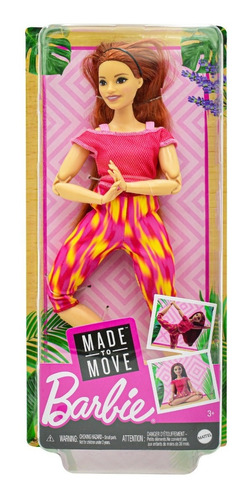Barbie Made To Move Yoga Peliroja Articulada 29cm Mattell