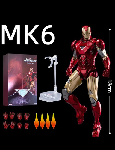 Iron Man Mk6 Figura De Acción Original Zd-toys Nuevo 18cm