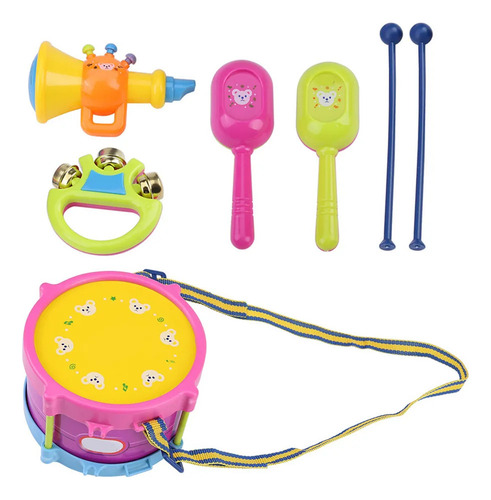 Mz Tambor De Juguete For Niños, 7 Piezas, Instrumento