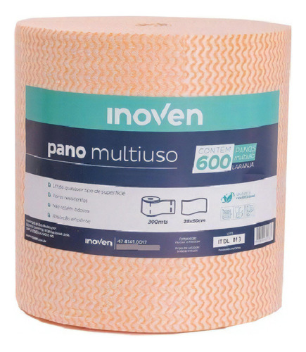 Pano para limpeza Inoven MULTIUSO 20CM pano laranja