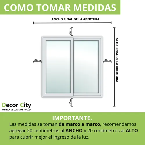 Cortina Roller Blackout 200x140 + Guías Laterales Decor City