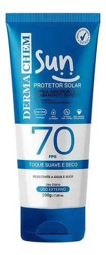 Protetor Solar Rosto E Corpo Toqueseco Fps 70 Dermachem 200g