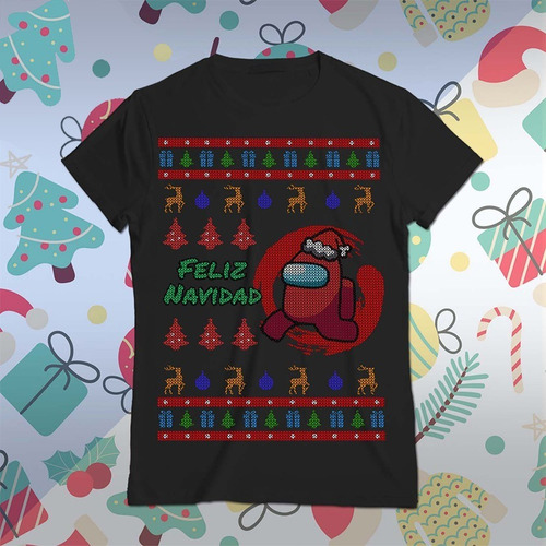Pack Vectores Amongus Navidad Estiló Bordado Suéter