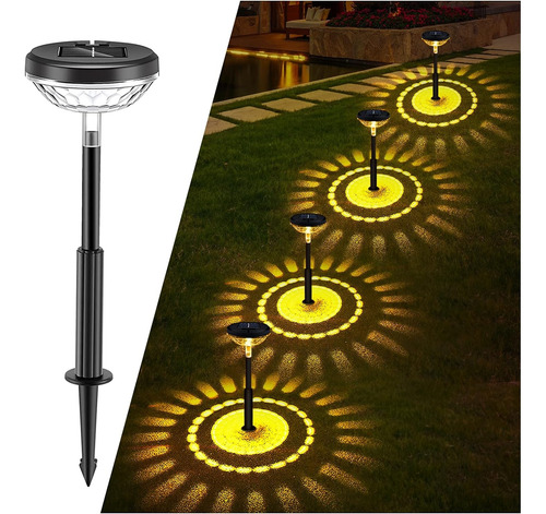 Farol Estaca Solar X4 Resistente Al Agua Exteriores Rgb