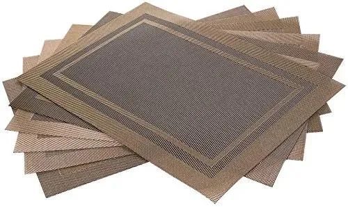 Manteles Individuales Antideslizantes Para Restaurante 6 Pcs Marrón