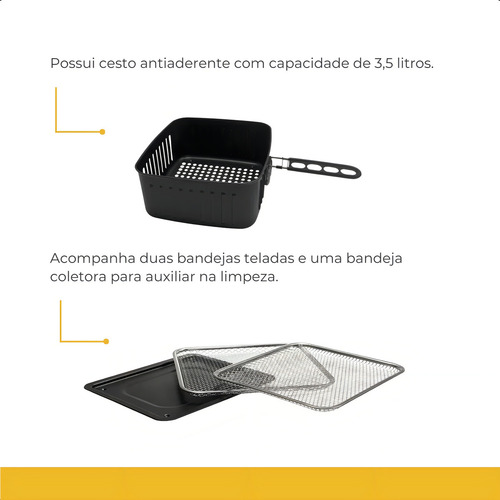 Fritadeira Elétrica Agratto 5 Em 1 Preto 12l Digital