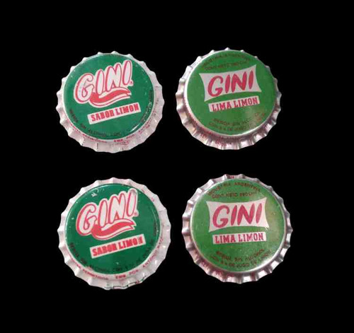Antiguas Botellas Gini,con Sus Tapas (Usado)