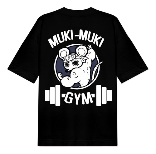 Camiseta Gym Oversize Muki-muki Gym Rat Kimetsu Estampada