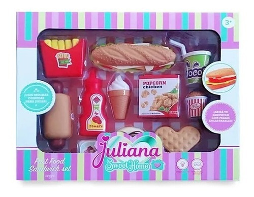 Set Fast Food Sandwich Juliana Sisjul044 Nryj
