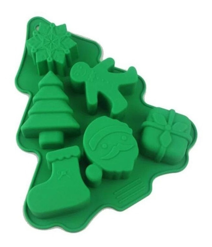 Molde De Hielo Silicona Árbol De Navidad Chocolates Pascuero