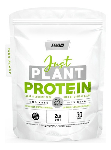 Star Nutrition Just Plant Protein Vegana X 2 Lbs Sin Sabor