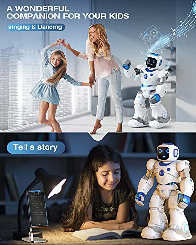 Robot Inteligente Interactivo Color Blanco Azul Para Niños