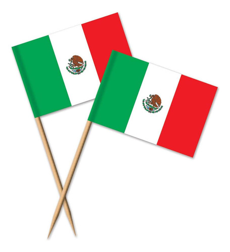 Banderitas De Comida , Mxmkg-002, 20pzas, México, 3.5x2.5cm, Mxtoothpickflag