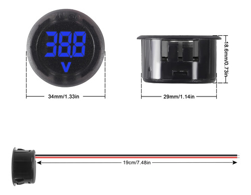 Medidor De Voltaje Para Automóvil De 6 Pzas Cc De 4 A 100 V