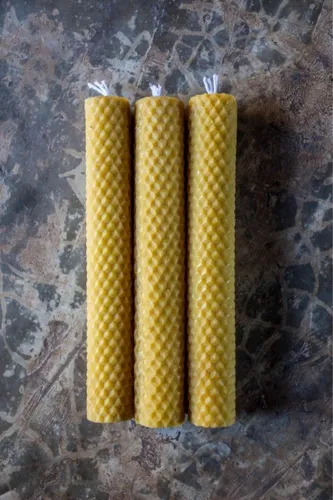 FYBlossom 10 placas de cera de abeja para velas color amarillo 9 x 13 mm
