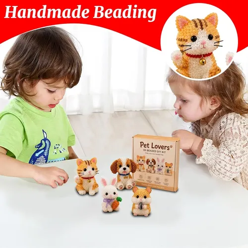 Kit DIY - Pequeños animales 3D con cuentas – Juego de arte 3D con perlas, kit artesanal con animales con perlas – Para adultos, adolescentes, principiantes, amigos, para casa, oficina, escuela Kit DIY - Pequeños animales 3D con cuentas – Juego de arte 3D con perlas, kit artesanal con animales con perlas – Para adultos, adolescentes, principiantes, amigos, para casa, oficina, escuela