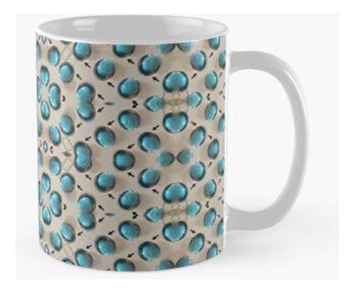 Taza Patrón Único Azul Y Tostado Calidad Premium