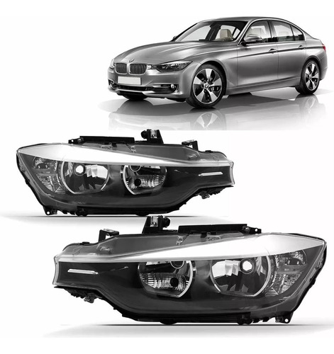 Faro Optica Bmw Serie 3 2013 2014 2015  Mascara Negra