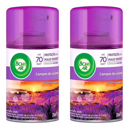 Kit C/ 2 Refil Freshmatic Bom Ar Airwick Lavanda Ou Citrus Cor Aroma Campos De Lavanda