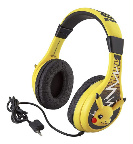 Pokemon Pikachu Auriculares Para Niños, Diadema Ajustable, S