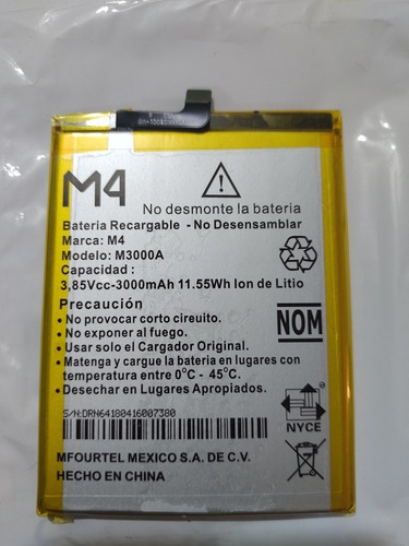 Batería Pila Compatible Con M4 M3000a Nueva 3000 Mah C/envio