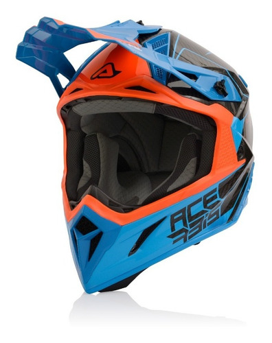 Casco Impact Steel Carbon Naranja/azul Xl