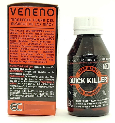 Quick Killer Plus derribante insectos alacranes x 100cc