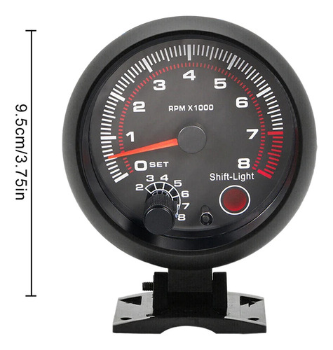 Tacômetro Automotivo... Luz Branca/preta De 75 0-8000 Rpm