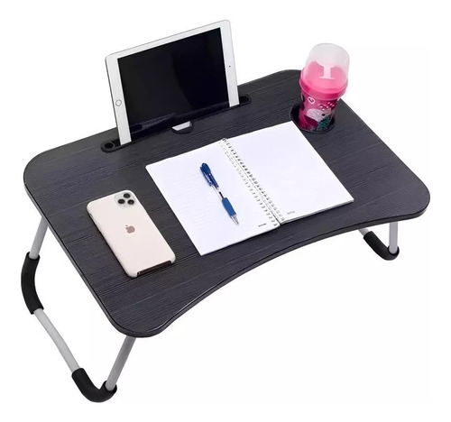 Mesa Apoio Portátil Dobrável Notebook Computador Cama Sofá Cor Preto