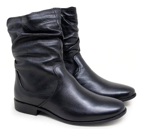 Bota Perlatto Casual Feminina Modelo Básico Cano Franzino