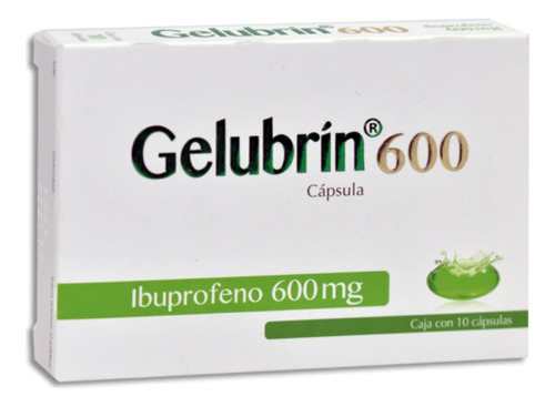 Ibuprofeno 600 Mg Gelubrin Caja Con 10 Cápsulas De Gel