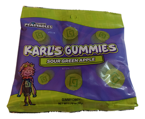 2 Cajas Feastables Mr Beast Karl's Gummies 16 Pzs, 50 Gr C/u