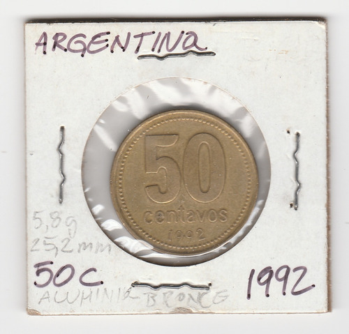 Moneda Argentina 50 Centavos 1992 Vf