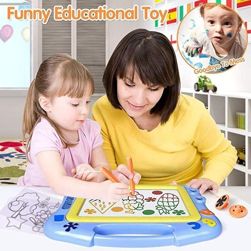 Tablero De Dibujo Magnético For Niños, Colorido Borrable