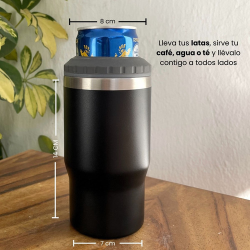 Termo Acero Inoxidable Porta-latas 355 Ml Doble Pared