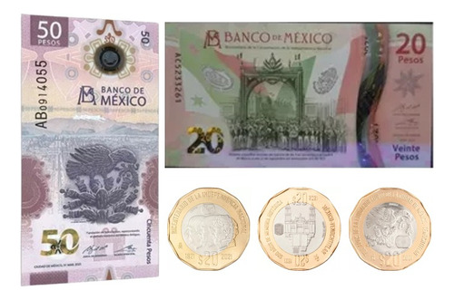 Colección De Nuevos Billetes Aa Y Monedas De 20 Y 50 Pesos