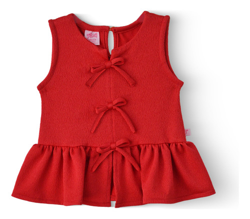Blusa Con Tres Moños Al Frente Niña Flory 0064