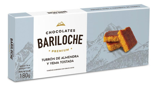 Turron De Almendras Y Yema Tostada Premium X 180g- Bariloche