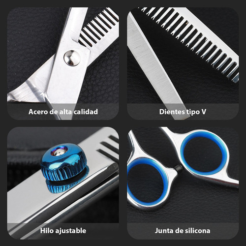 X Kit De Tesouras Para Barbeiro E Cabeleireiro Profissional
