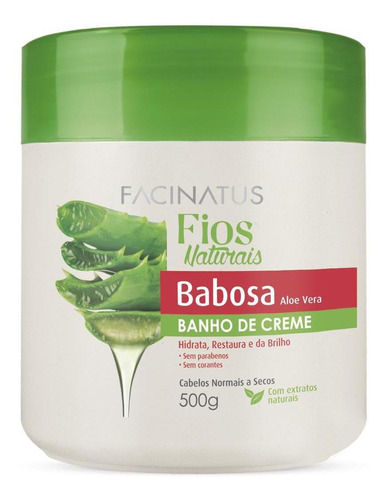 Banho De Creme Babosa Facinatus Cosméticos Aloe Vera Hidrata