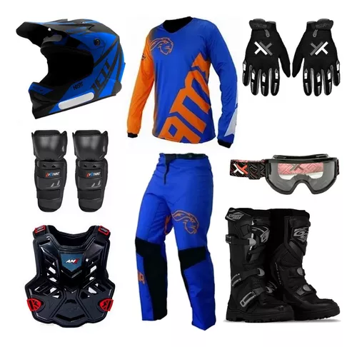 Kit Equipamento Infantil Completo Motocross Protork Amx