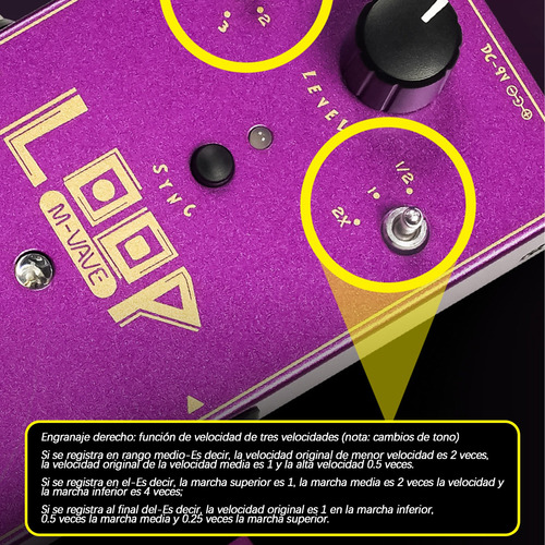 Pedal De Efectos Portátil Guitarra Individual M-vave Loop Violeta
