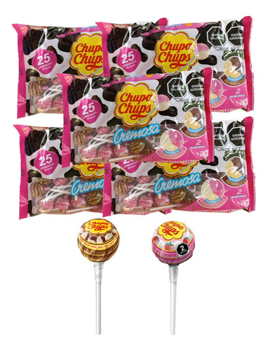 Chupa Chups 75pz Paleta Helado Fresas Crema Choco Vainilla