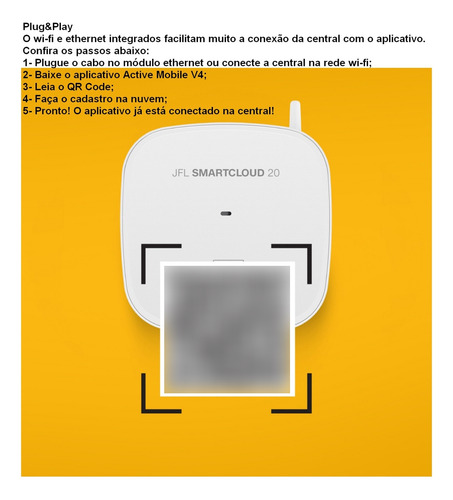 Alarme Jfl Smartcloud 20 Wifi App 1 Sensor Porta 2 Infra Pet