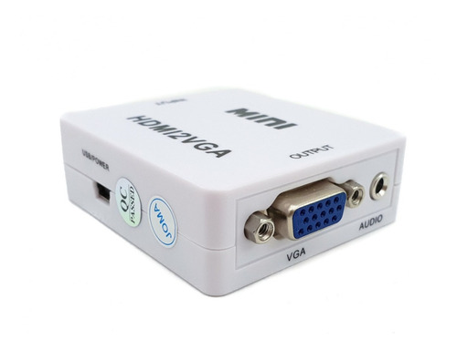 Imagen 4 de 7 de Convertidor Adaptador De Hdmi A Vga Tv Monitor Audio Aux