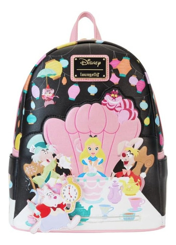 Loungefly Disney Mini Mochila Alicia Pais De Las Maravillas Color Negro Diseño De La Tela Lisa