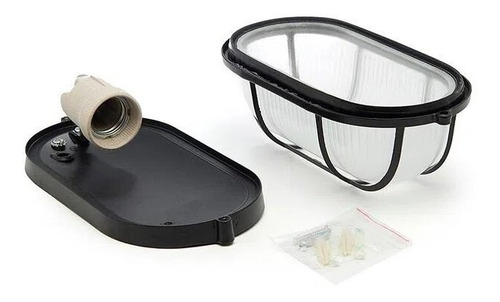 Imagen 2 de 9 de Tortuga Oval Aluminio C/vidrio Sica color negro E27