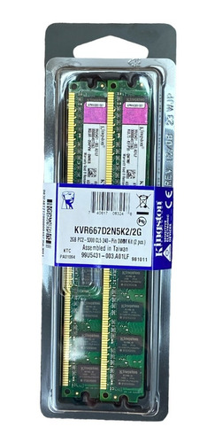 Memoria Kingston 2gb (2 X 1gb) Ddr2 Sdram (667mhz - Pc2-5300