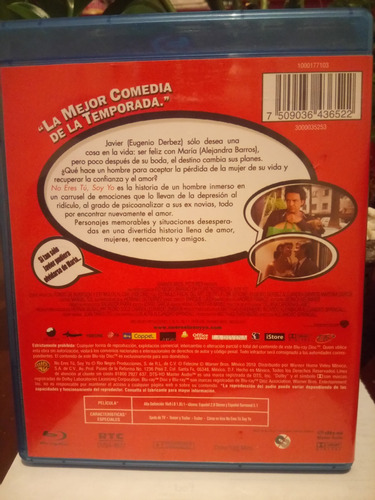No Eres Tu Soy Yo / Eugenio Derbez / Alejandra Barros Bd+dvd (Usado)
